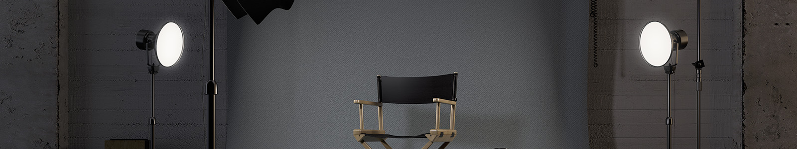 A spotlight and interview chair